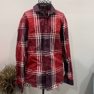 Men’s express button down plaid shirt